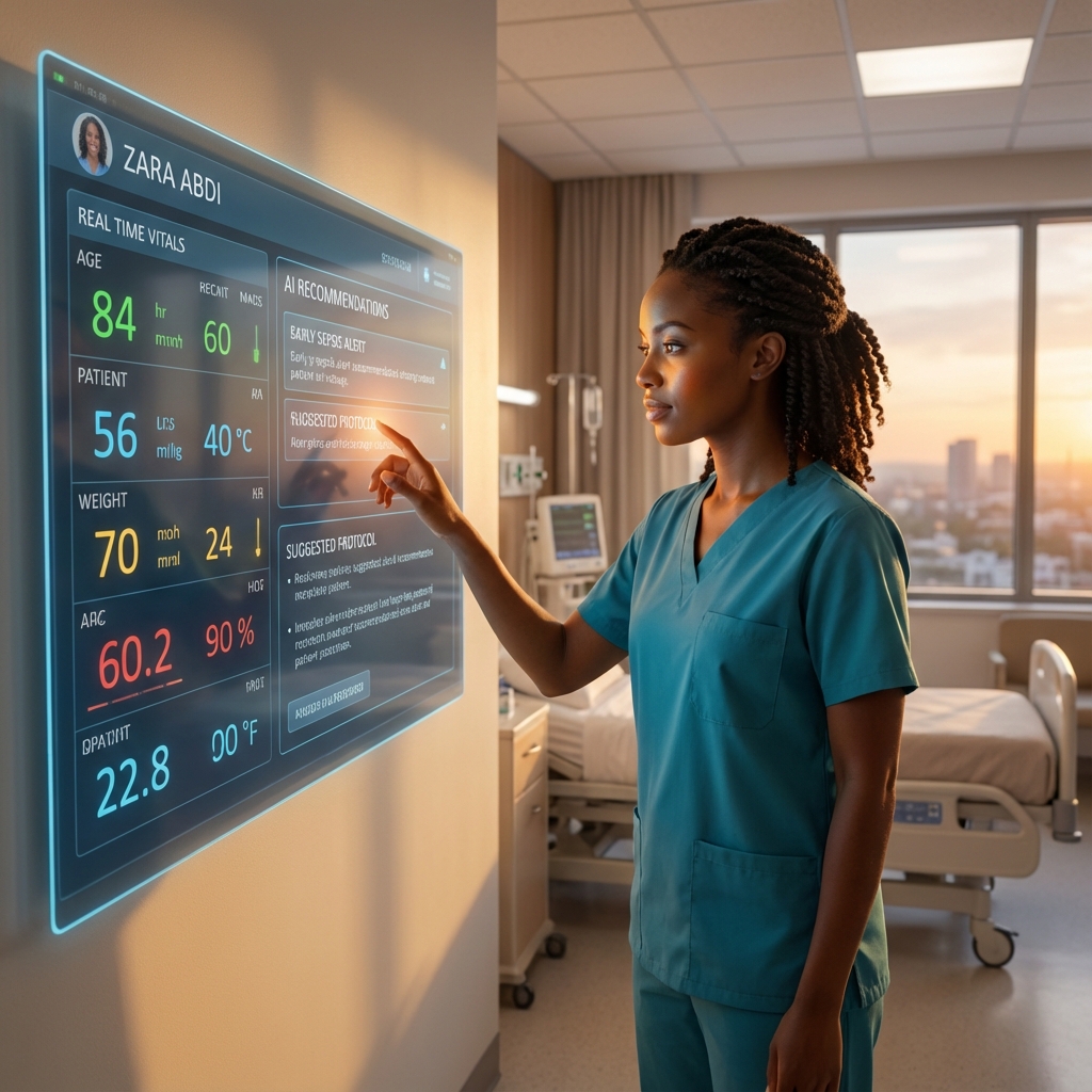 Nurse Using AI Interface